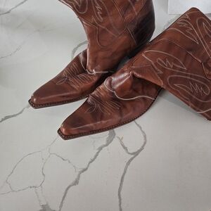 Brown Leather Cowboy Boots